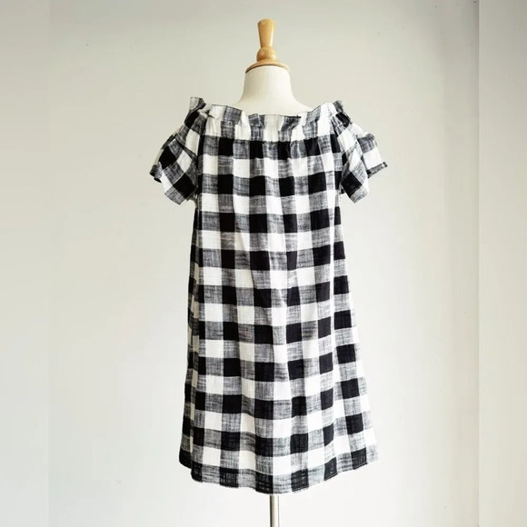 COREY LYNN CALTER | Black and White Linen Blend Gingham Dress | XS - Picture 4 of 5